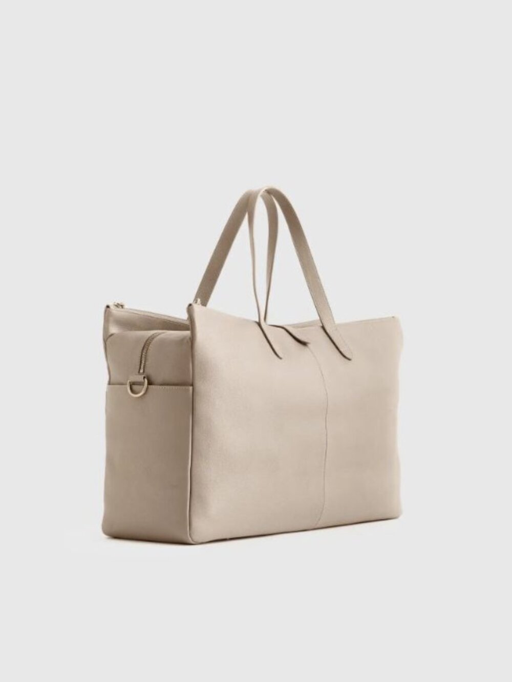 Quince Italian Leather Triple Compartment Weekender in Taupe NWOT - Picture 4 of 9